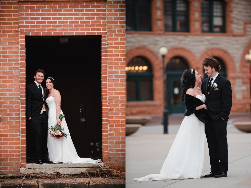 bride and groom near cheyenne depot