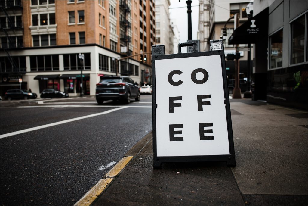 Coffee sign in Portland, Oregon.