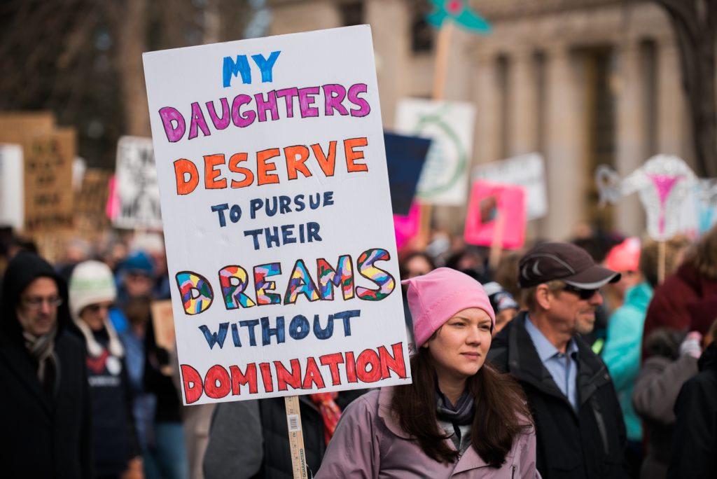 my daughters deserve to pursue their dreams without domination sign